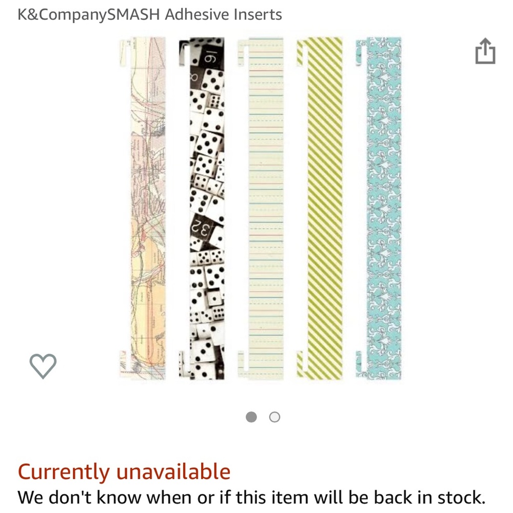 NEW K&Company Smash Adhesive Inserts for scrapbooking, 50 pc